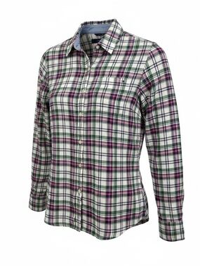 Tommy Hilfiger White Plaid Shirt with Green & Pink Checks